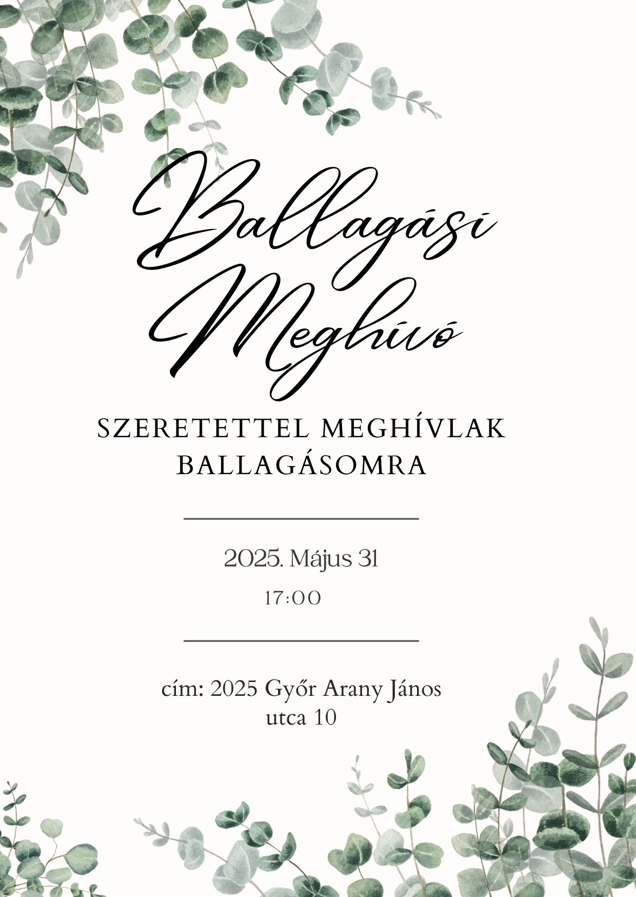 Ballagási meghívó